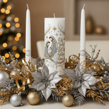 Silver and gold nativity Christmas