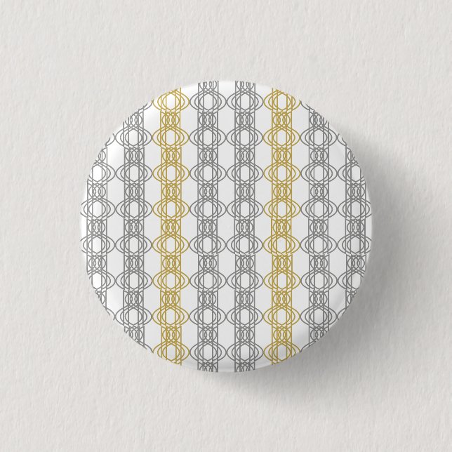 Silver and Gold Pattern 3 Cm Round Badge (Front)