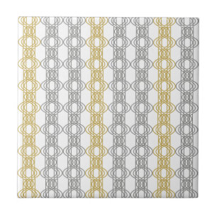 Silver and Gold Pattern Ceramic Tile