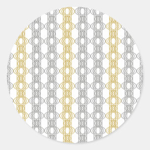 Silver and Gold Pattern Classic Round Sticker