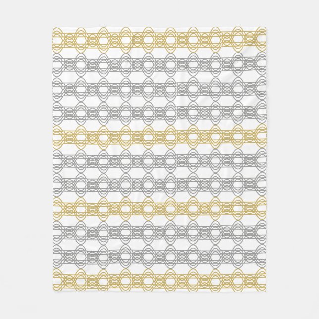Silver and Gold Pattern Fleece Blanket (Front)