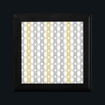 Silver and Gold Pattern Gift Box<br><div class="desc">An elegant pattern of silver and gold geometric shapes,  linked in a series of linear,  lace streamers.</div>