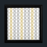 Silver and Gold Pattern Gift Box<br><div class="desc">An elegant pattern of silver and gold geometric shapes,  linked in a series of linear,  lace streamers.</div>