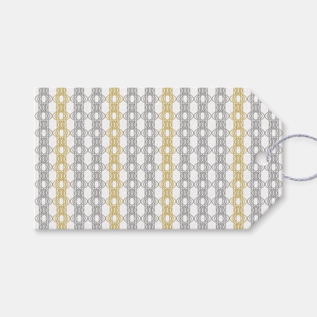 Silver and Gold Pattern Gift Tags (Front (Horizontal))