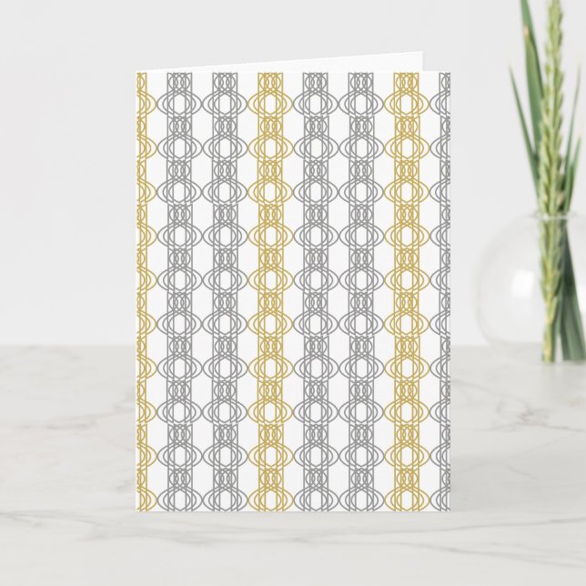 Silver and Gold Pattern Holiday Card (Front)