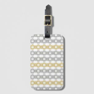 Silver and Gold Pattern Luggage Tag