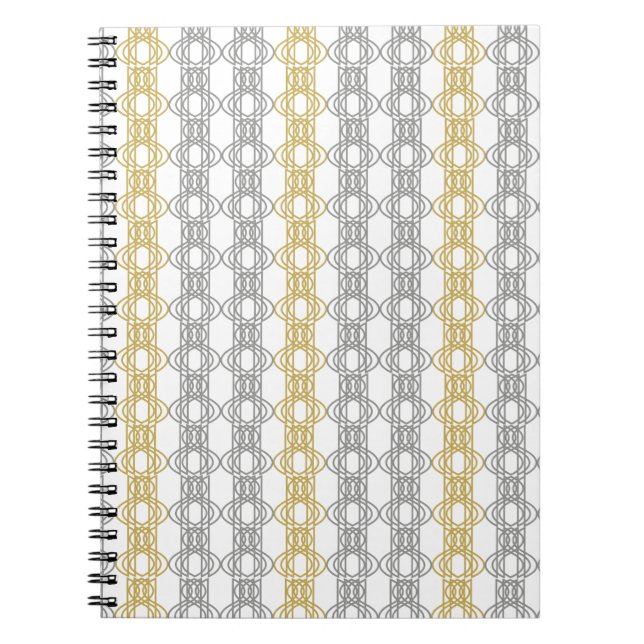 Silver and Gold Pattern Notebook (Front)
