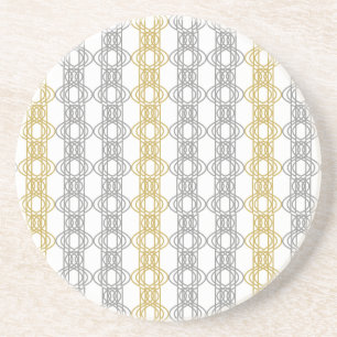 Silver and Gold Pattern Sandstone Coaster