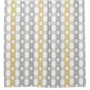 Silver and Gold Pattern Shower Curtain