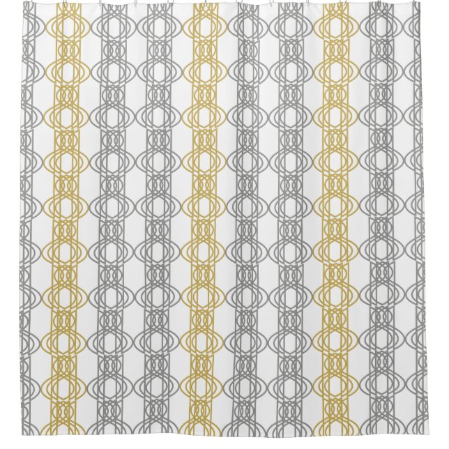 Silver and Gold Pattern Shower Curtain (Front)
