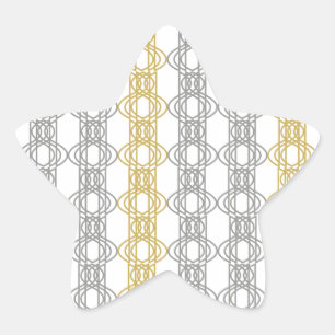 Silver and Gold Pattern Star Sticker