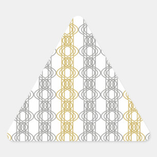 Silver and Gold Pattern Triangle Sticker