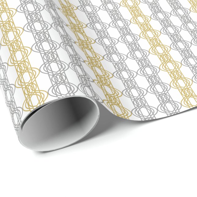 Silver and Gold Pattern Wrapping Paper (Roll Corner)