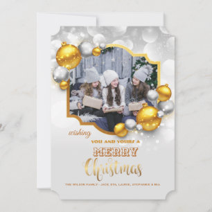 Silver and Gold Photo Holiday Card