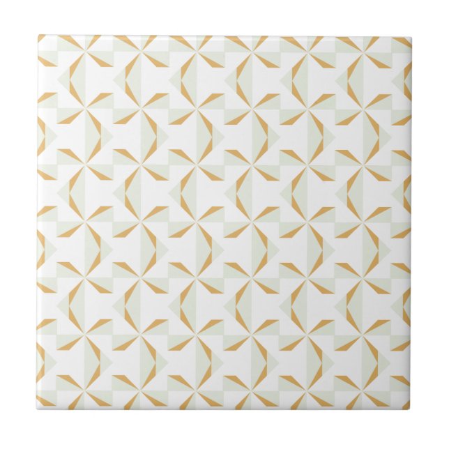 Silver and Gold Pinwheels Ceramic Tile (Front)