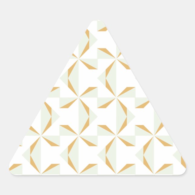 Silver and Gold Pinwheels Triangle Sticker (Front)