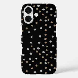 Silver and Gold Polka Dots iPhone 16 Case