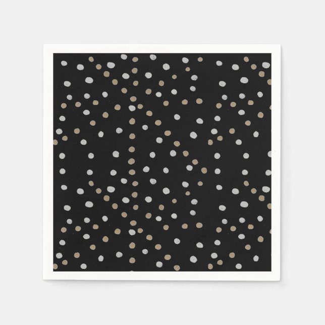 Silver and Gold Polka Dots Napkin (Front)
