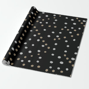 Silver and Gold Polka Dots Wrapping Paper