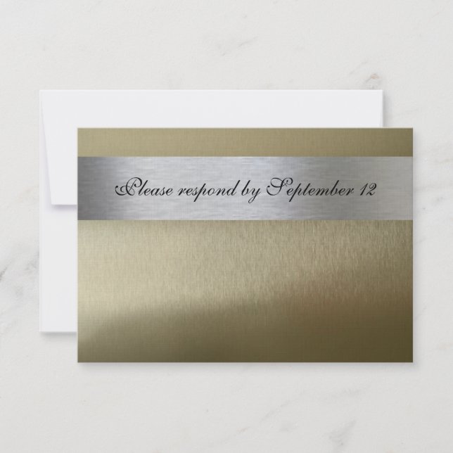 Silver and Gold rsvp with envelope Card (Front)