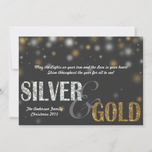 Silver and Gold Sparkle Holiday Card