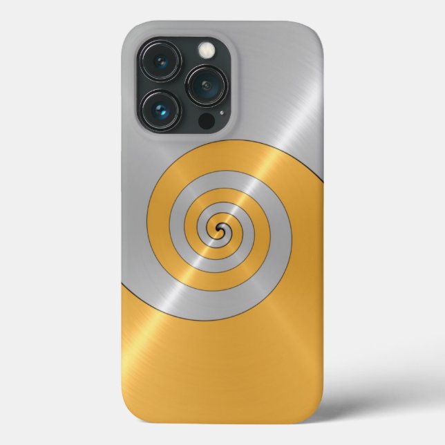 Silver and Gold Stainless Shiny Metal Look Case-Ma Case-Mate iPhone Case (Back)