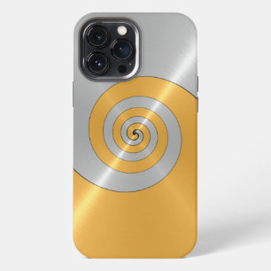 Silver and Gold Stainless Shiny Metal Look iPhone 13 Pro Max Case
