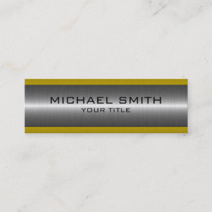 Silver and Gold Stainless Steel Metal Look Mini Business Card