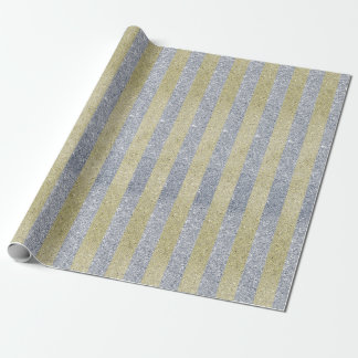 Silver and Gold Stripes Wrapping Paper