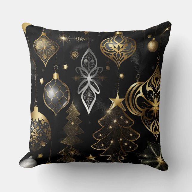 Silver And Gold Traditional Ornaments Pattern Cushion (Front)