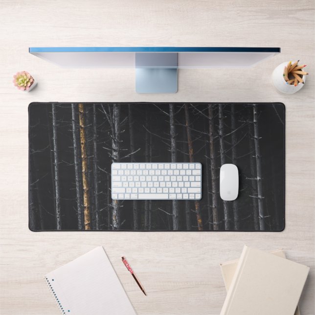 Silver and gold tree trunks desk mat (Office 1)