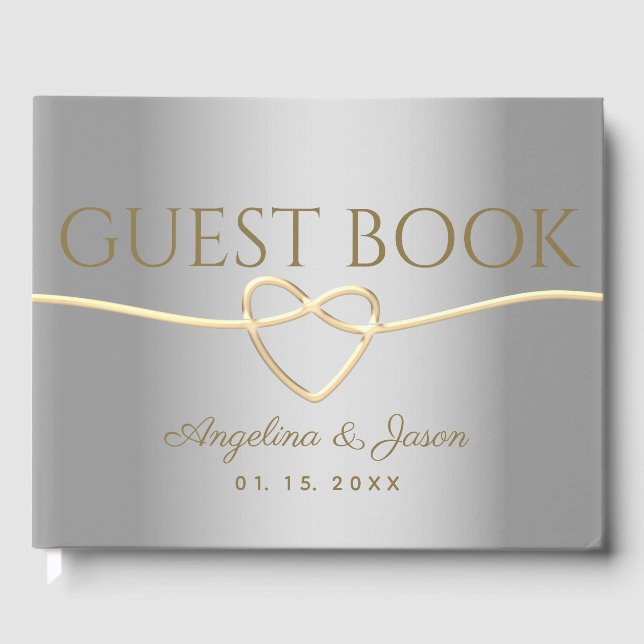 Silver and Gold Wedding Guest Book (Front)