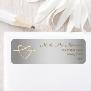 Silver and Gold Wedding Return Address Return Address Label