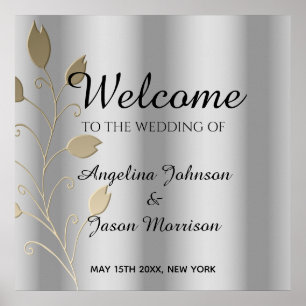 Silver and Gold Welcome Wedding Poster