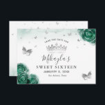 Silver and Green Roses Elegant Save The Date<br><div class="desc">Celebrating a green and silver party theme princess style, and searching for elegant stationery ideas? Create your own unique DIY template save the date invitations that are easily personalised with a name and other custom text details. The original floral artwork by Raphaela Wilson showcases soft watercolor roses accented in a...</div>