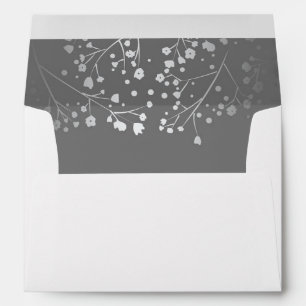 Silver and Grey baby's breath wedding Envelope