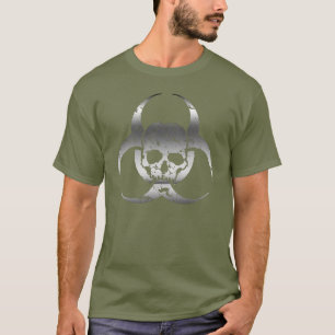 Silver and Grey Biohazard and Skull T-Shirt