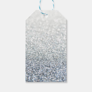 Silver and grey glittery gift tags