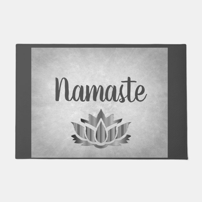 Silver and grey Namaste Doormat (Front)