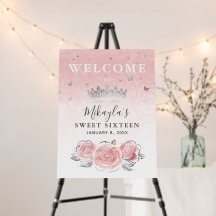 Silver and Light Pink Roses Welcome Party