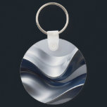 Silver And Navy Fluid Waves Abstract Modern Design Key Ring<br><div class="desc">Immerse yourself in pure liquid elegance with this stunning abstract composition of flowing,  molten metallic waves. Smooth chrome-silver ribbons intertwine with deep midnight navy creating a luxurious,  almost hypnotic sense of movement and depth. Perfect for those who love sophisticated,  contemporary minimalism with a high-end,  futuristic touch.</div>