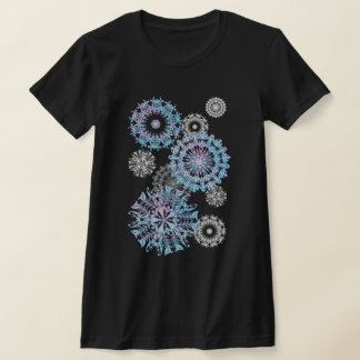 Silver and neon mandala snowflakes T-Shirt