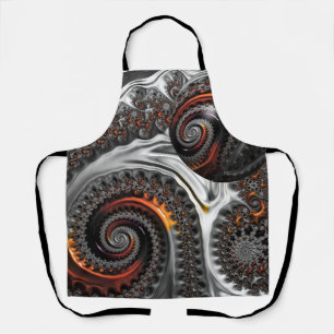 Silver and Orange Mandelbrot with Sphere Apron