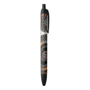 Silver and Orange Mandelbrot with Sphere Pen