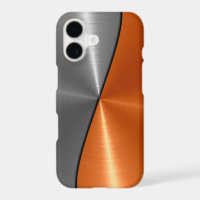Silver and Orange Stainless Steel Metal