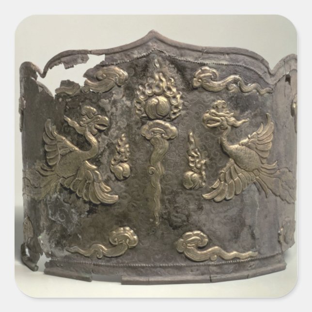Silver and parcel gilt Imperial Crown Square Sticker (Front)