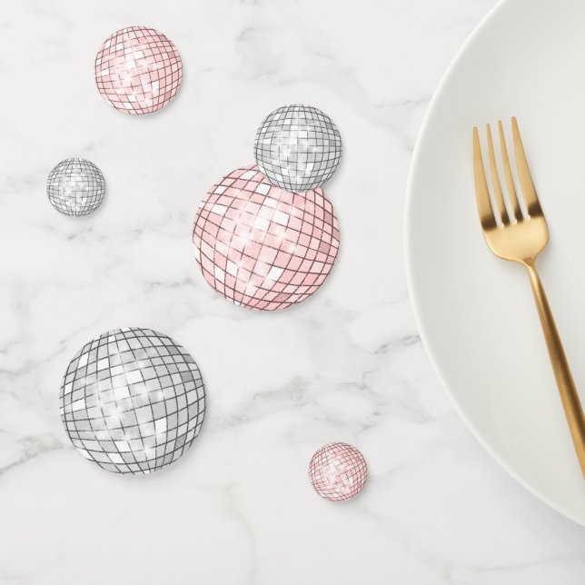Silver and Pink Disco Ball Confetti (Group)