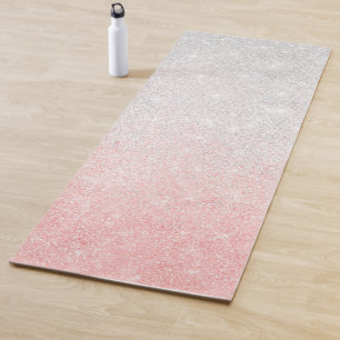 Silver and Pink Glitter Ombre Luxury Design Yoga Mat