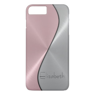 Silver and Pink Stainless Steel Metal iPhone 8 Plus/7 Plus Case