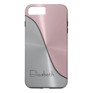Silver and Pink Steel Metallic iPhone 8 Plus/7 Plus Case